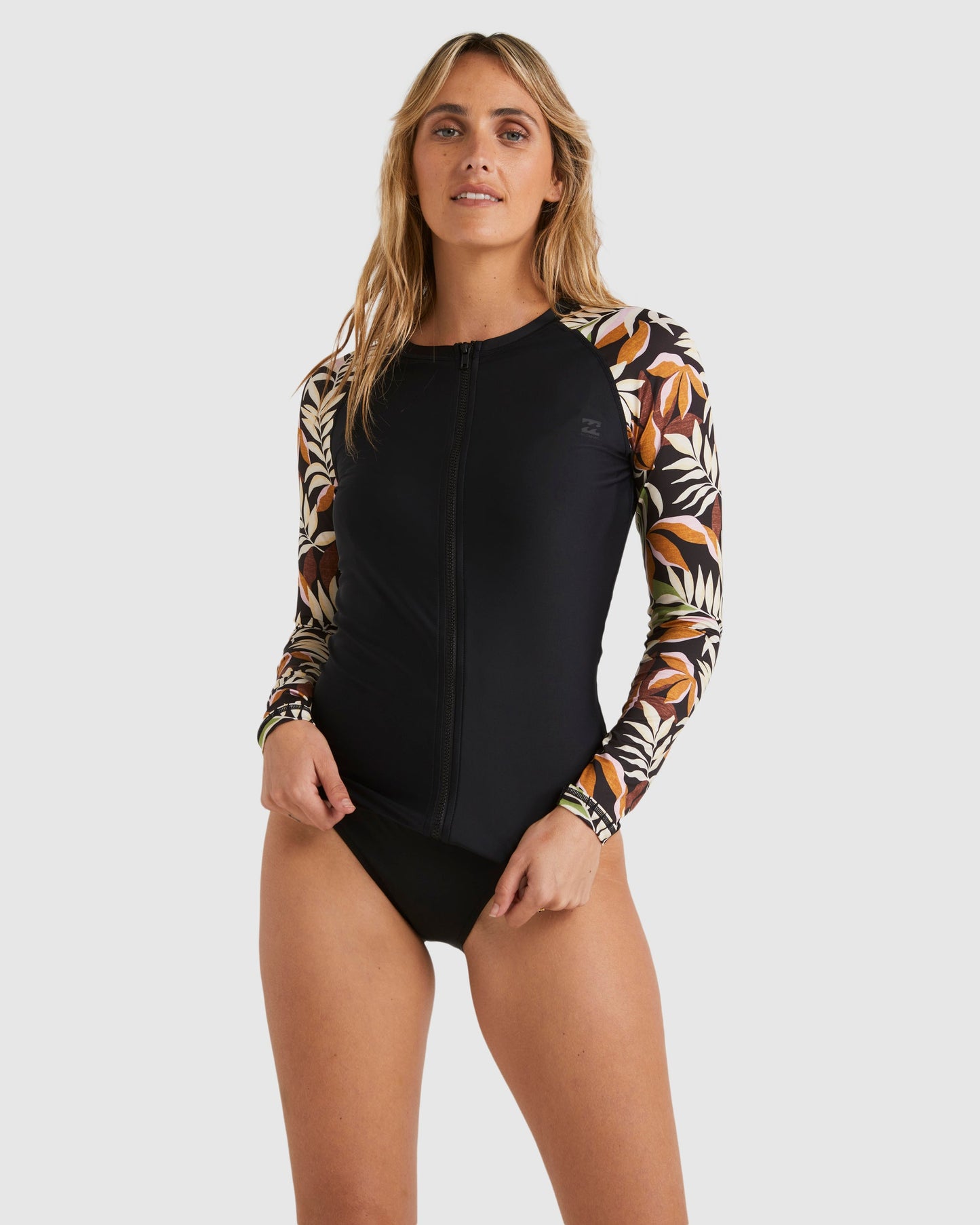 Womens Tales From The Tropics Long Sleeve Zip-Up Rashguard