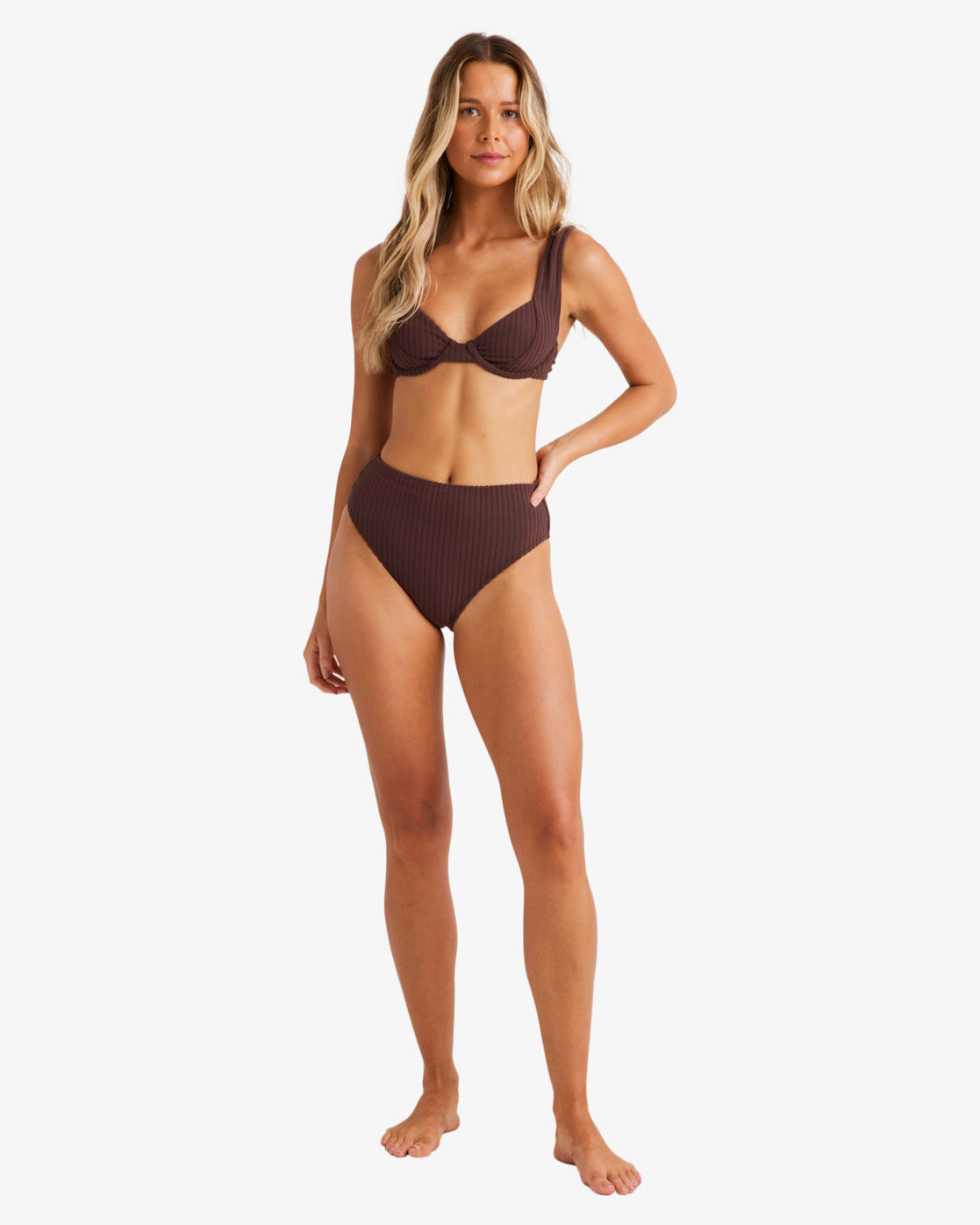 Womens Terry Rib Hi Maui Bikini Bottom