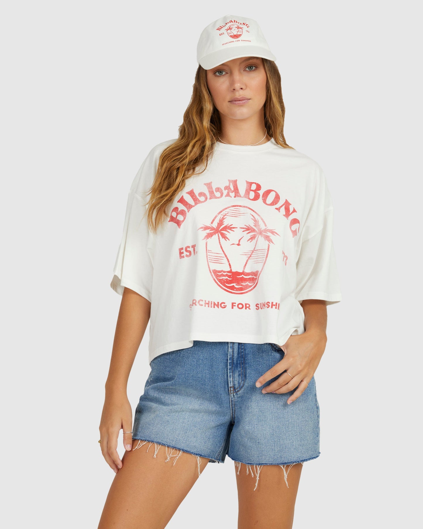 Womens Sunshine Life Cropped Boyfriend Graphic T-Shirt